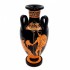 Red figure Vase Amphora with 3 handle 22cm,Warrior's Farewell